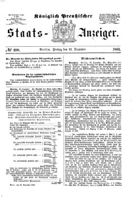 Königlich Preußischer Staats-Anzeiger (Allgemeine preußische Staats-Zeitung) Freitag 11. Dezember 1863