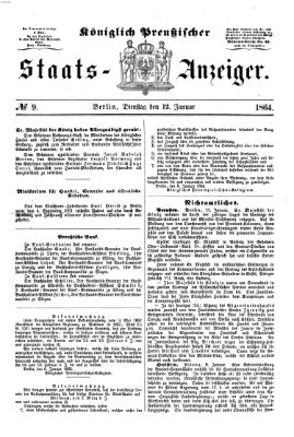 Königlich Preußischer Staats-Anzeiger (Allgemeine preußische Staats-Zeitung) Dienstag 12. Januar 1864
