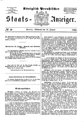 Königlich Preußischer Staats-Anzeiger (Allgemeine preußische Staats-Zeitung) Mittwoch 13. Januar 1864