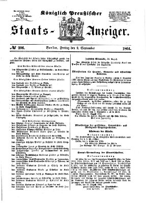 Königlich Preußischer Staats-Anzeiger (Allgemeine preußische Staats-Zeitung) Freitag 2. September 1864