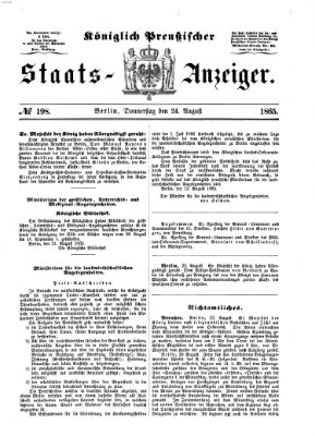 Königlich Preußischer Staats-Anzeiger (Allgemeine preußische Staats-Zeitung) Donnerstag 24. August 1865