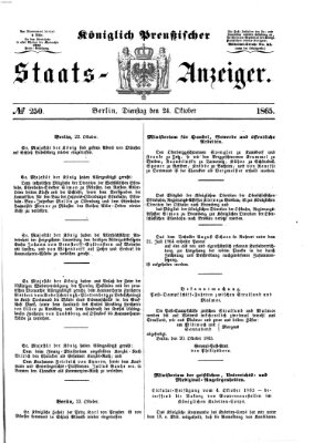 Königlich Preußischer Staats-Anzeiger (Allgemeine preußische Staats-Zeitung) Dienstag 24. Oktober 1865