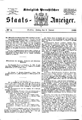 Königlich Preußischer Staats-Anzeiger (Allgemeine preußische Staats-Zeitung) Freitag 5. Januar 1866