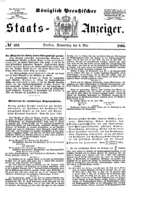 Königlich Preußischer Staats-Anzeiger (Allgemeine preußische Staats-Zeitung) Donnerstag 3. Mai 1866