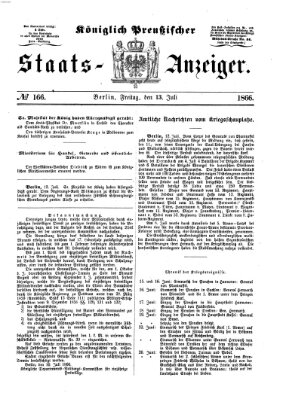 Königlich Preußischer Staats-Anzeiger (Allgemeine preußische Staats-Zeitung) Freitag 13. Juli 1866
