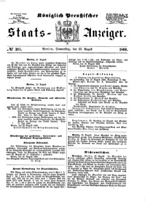 Königlich Preußischer Staats-Anzeiger (Allgemeine preußische Staats-Zeitung) Donnerstag 23. August 1866