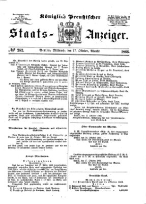 Königlich Preußischer Staats-Anzeiger (Allgemeine preußische Staats-Zeitung) Mittwoch 17. Oktober 1866