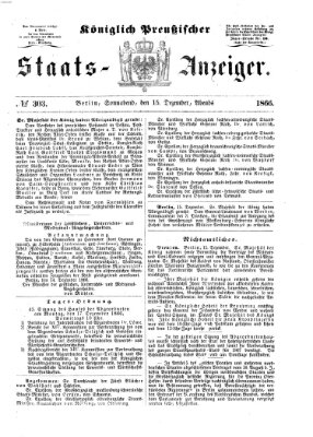 Königlich Preußischer Staats-Anzeiger (Allgemeine preußische Staats-Zeitung) Samstag 15. Dezember 1866