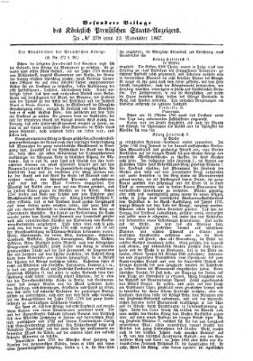 Königlich Preußischer Staats-Anzeiger (Allgemeine preußische Staats-Zeitung) Samstag 23. November 1867