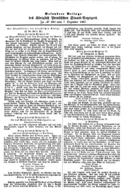 Königlich Preußischer Staats-Anzeiger (Allgemeine preußische Staats-Zeitung) Samstag 7. Dezember 1867
