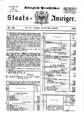 Königlich Preußischer Staats-Anzeiger (Allgemeine preußische Staats-Zeitung) Dienstag 28. Mai 1867