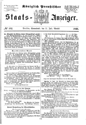 Königlich Preußischer Staats-Anzeiger (Allgemeine preußische Staats-Zeitung) Samstag 11. Juli 1868