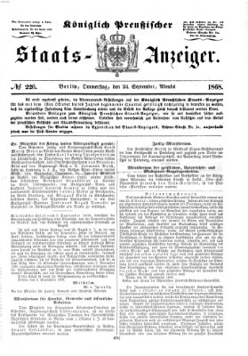 Königlich Preußischer Staats-Anzeiger (Allgemeine preußische Staats-Zeitung) Donnerstag 24. September 1868