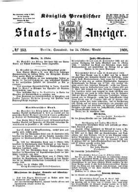 Königlich Preußischer Staats-Anzeiger (Allgemeine preußische Staats-Zeitung) Samstag 24. Oktober 1868