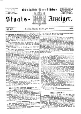 Königlich Preußischer Staats-Anzeiger (Allgemeine preußische Staats-Zeitung) Dienstag 20. Juli 1869
