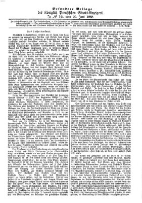 Königlich Preußischer Staats-Anzeiger (Allgemeine preußische Staats-Zeitung) Samstag 20. Juni 1868