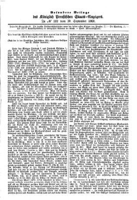 Königlich Preußischer Staats-Anzeiger (Allgemeine preußische Staats-Zeitung) Samstag 19. September 1868