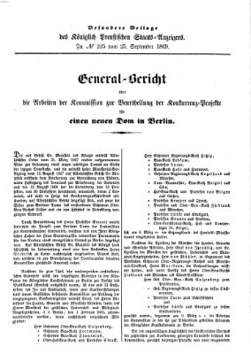 Königlich Preußischer Staats-Anzeiger (Allgemeine preußische Staats-Zeitung) Samstag 25. September 1869