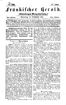 Fränkischer Herold Sonntag 15. September 1861