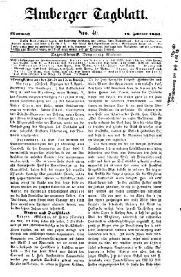 Amberger Tagblatt Mittwoch 18. Februar 1863