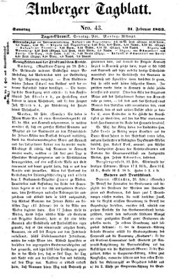 Amberger Tagblatt Samstag 21. Februar 1863