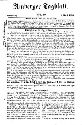 Amberger Tagblatt Donnerstag 9. April 1863