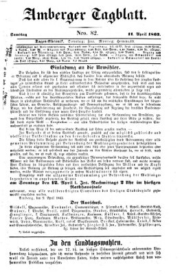 Amberger Tagblatt Samstag 11. April 1863