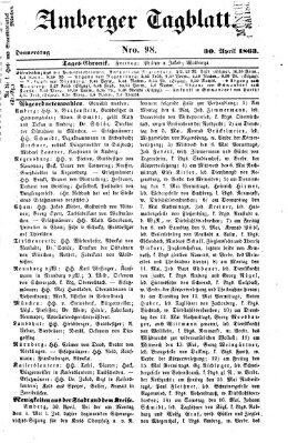 Amberger Tagblatt Donnerstag 30. April 1863