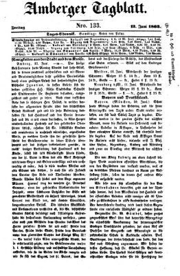 Amberger Tagblatt Freitag 12. Juni 1863