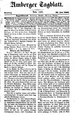 Amberger Tagblatt Samstag 20. Juni 1863