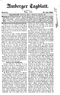 Amberger Tagblatt Samstag 25. Juli 1863