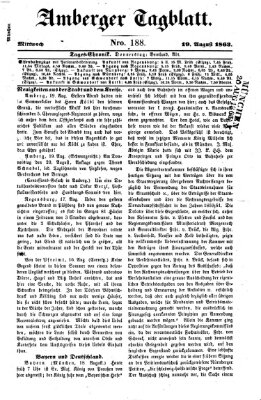 Amberger Tagblatt Mittwoch 19. August 1863