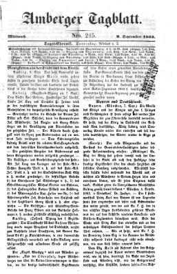 Amberger Tagblatt Mittwoch 9. September 1863