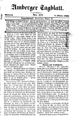 Amberger Tagblatt Mittwoch 7. Oktober 1863