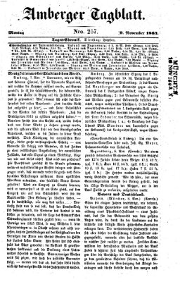 Amberger Tagblatt Montag 9. November 1863