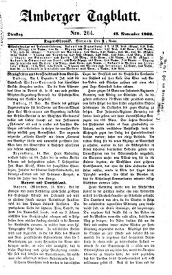Amberger Tagblatt Dienstag 17. November 1863