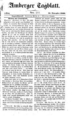Amberger Tagblatt Samstag 21. November 1863