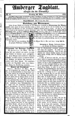 Amberger Tagblatt Dienstag 22. März 1864
