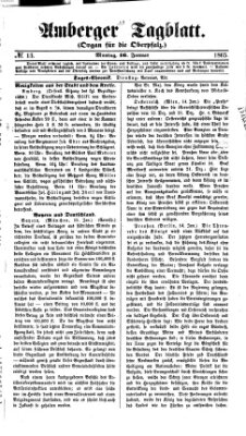 Amberger Tagblatt Montag 16. Januar 1865