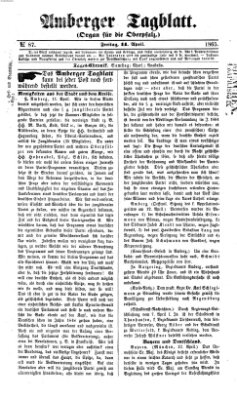 Amberger Tagblatt Freitag 14. April 1865
