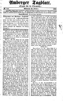 Amberger Tagblatt Mittwoch 18. Oktober 1865