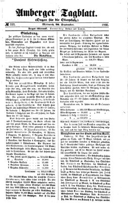 Amberger Tagblatt Mittwoch 26. September 1866