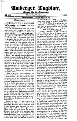 Amberger Tagblatt Donnerstag 27. September 1866