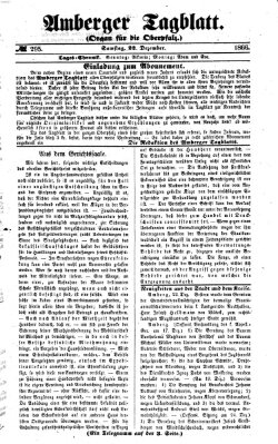 Amberger Tagblatt Samstag 22. Dezember 1866