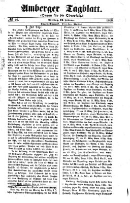 Amberger Tagblatt Montag 24. Februar 1868