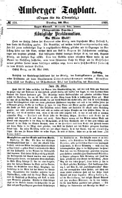 Amberger Tagblatt Dienstag 26. Mai 1868