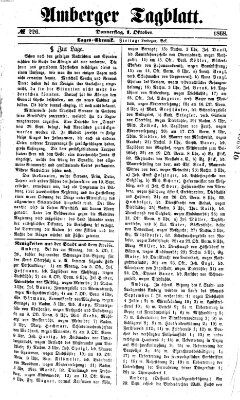 Amberger Tagblatt Donnerstag 1. Oktober 1868