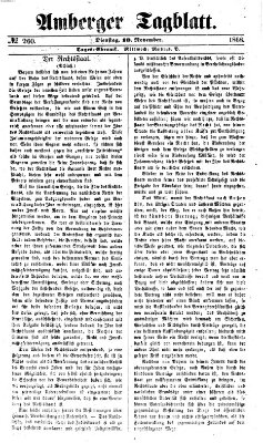 Amberger Tagblatt Dienstag 10. November 1868