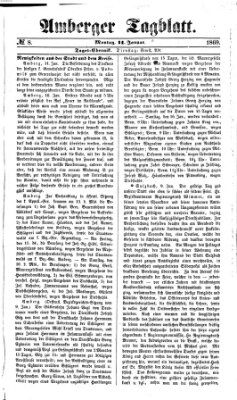 Amberger Tagblatt Montag 11. Januar 1869