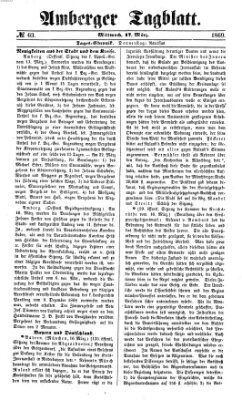Amberger Tagblatt Mittwoch 17. März 1869
